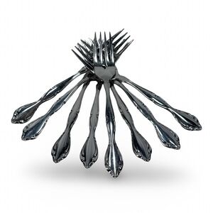 Oneida Community Cantata Stainless Salad Forks Set of 8 Glossy Vintage 1991